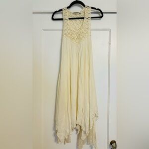 Boho cottagecore cream and lace maxi dress